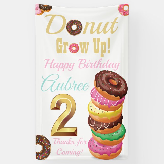 Donut Grow Up Banner (Vertical)
