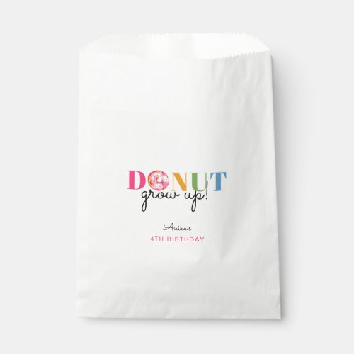 Donut Grow up Birthday Cute watercolor sweet Favor Bag