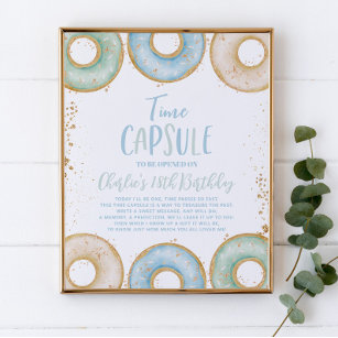 Editable Donut Time Capsule Sign and Note Card, Blue Donut Time Capsule  Keepsake, 1st Birthday First Birthday Time Capsule Card, PRINTABLE Boy –  Printables Depot