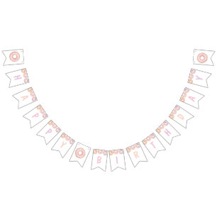 Donut Grow Up Happy Birthday Party Bunting Banner