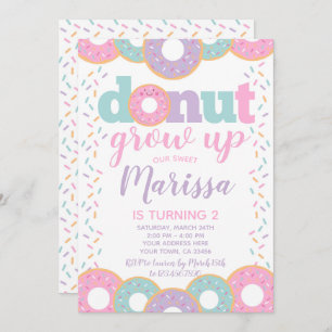 Donut Grow Up Invitation