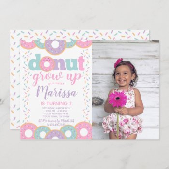 Donut Grow Up Invitation by PrinterFairy at Zazzle