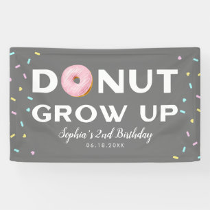 Donut Grow Up Sprinkles Birthday Party Banner