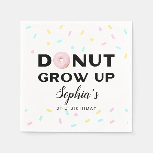 Donut Grow Up Sweet Birthday Party Napkins