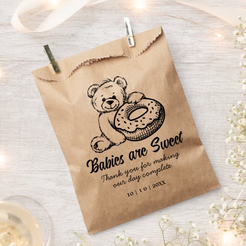 Donut Hand_draw Teddy Bear Bridal Shower Favor Bag