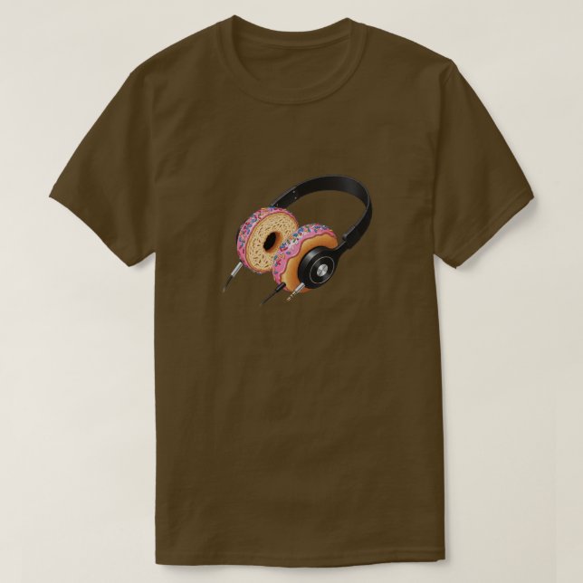 Donut Headphones T-Shirt | Funny DJ Music Tee (Design Front)