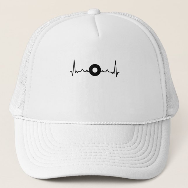 Donut Heartbeat Foodie Doughnut Gifts Trucker Hat (Front)