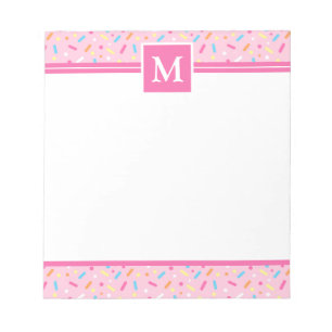 Donut Icing & Sprinkles Monogram Notepad