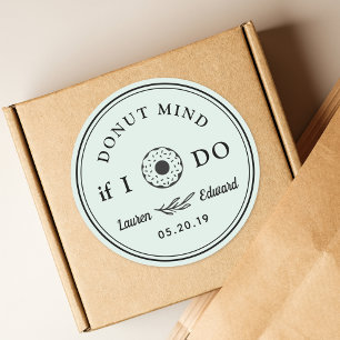 Donut Icon Donut Mind If I Do Wedding Favor Classic Round Sticker