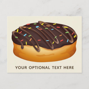 Donut Illustration custom text & color postcard