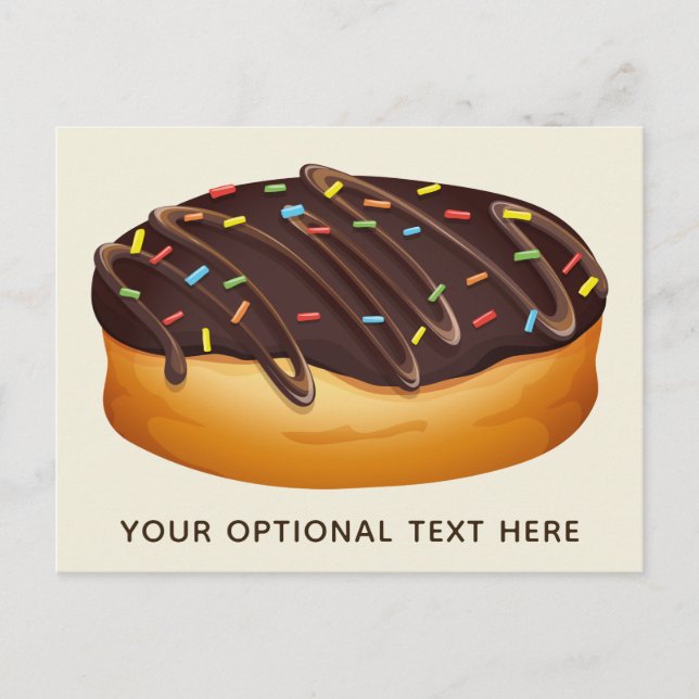 Donut Illustration custom text & color postcard (Front)
