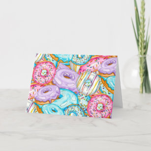 Donut Influencer Layered Watercolor Donut Design Thank You Card