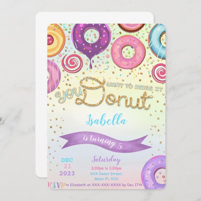 Donut Invitation (Front/Back)