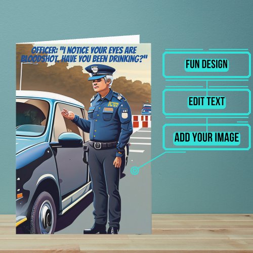 Donut Joke Funny Police Birthday  Card