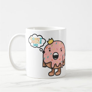 Donut Judge Me Monogram Pun Coffee Mug