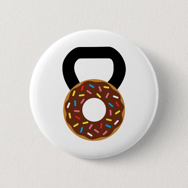 Donut Kettlebell Pinback Button (Front)