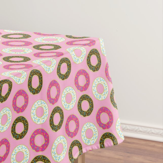 Donut Kid Birthday Cute Pink Tablecloth (In Situ)