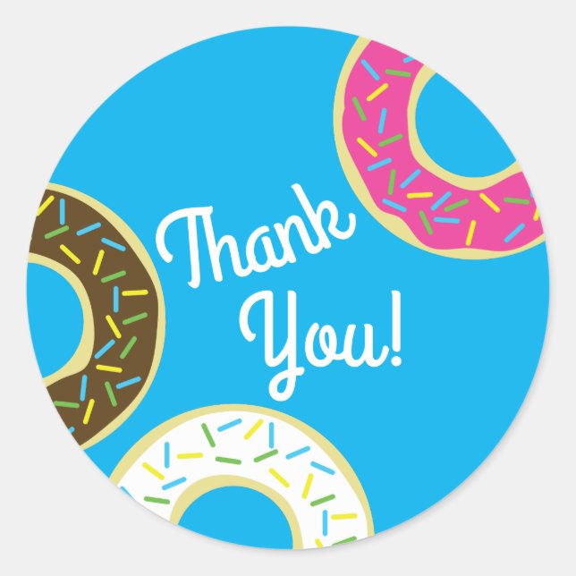 Donut Kids Birthday Party Classic Round Sticker (Front)