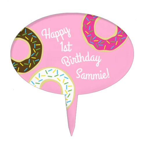 Donut Kids Birthday Party Cute Cake Topper