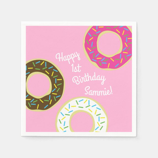 Donut Kid's Birthday Party Cute Napkins (Front)