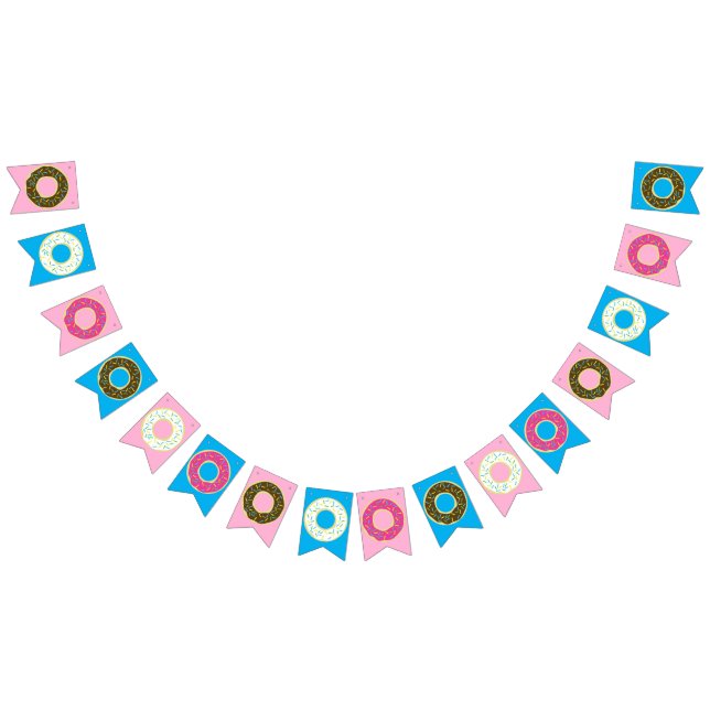 Donut Kid's Birthday Party Doughnuts Bunting Flags (All)