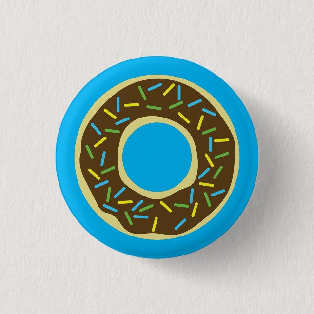Donut Kid's Birthday Party Doughnuts Button (Front)