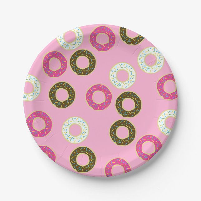 Donut Kids Birthday Party Paper Plates (Front)