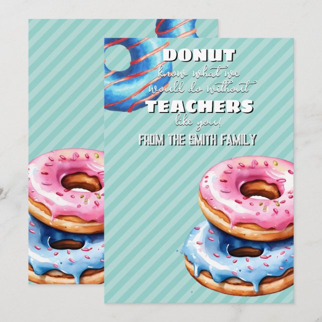 donut know what to do gift CARD HOLDER teacher (Front/Back)