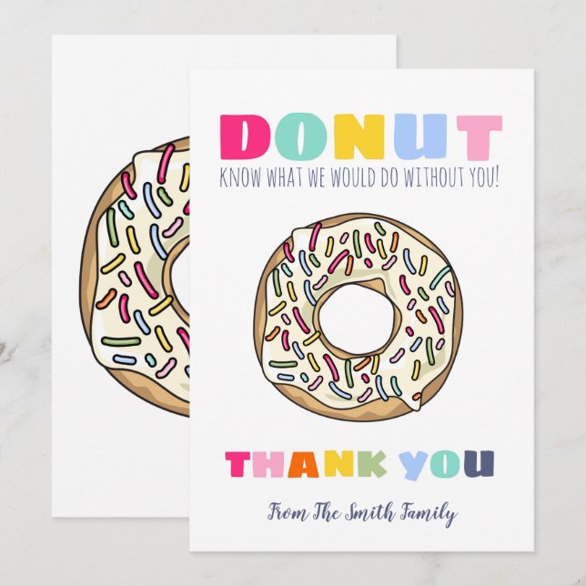 donut know what to do teacher gift CARD HOLDER (Front/Back)