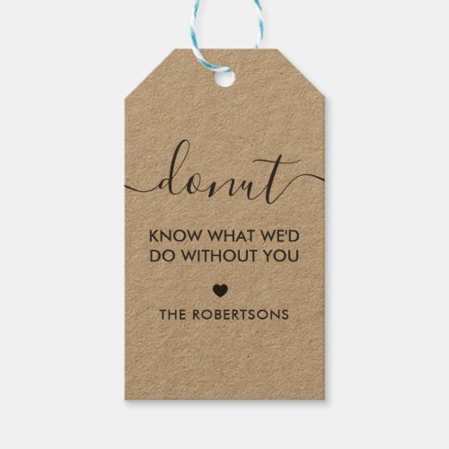 Donut Know What Wed Do Without You Tag Kraft Gift Tags