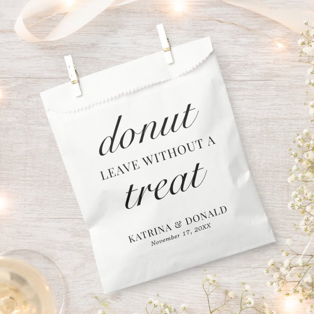 Donut Leave Without A Treat | Wedding Favor Bag (Clipped)