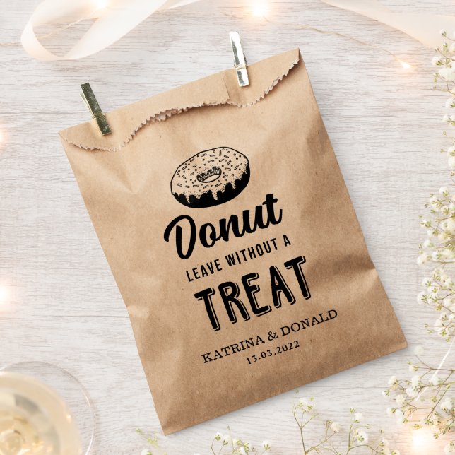 Donut Leave Without A Treat | Wedding Favor Bag (Clipped)