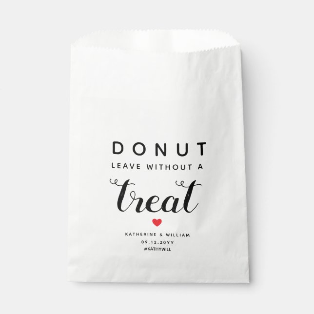 Donut Leave Without a Treat Wedding Snack Favor Bag (Front)