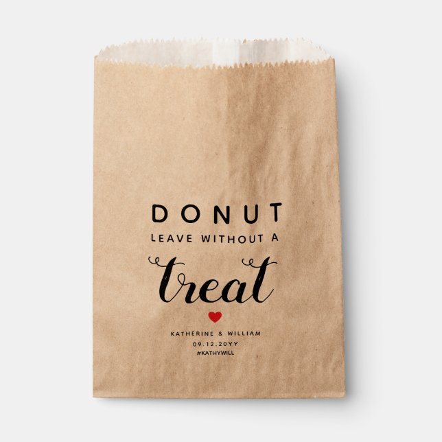 Donut Leave Without a Treat Wedding Snack Favor Bag (Front)