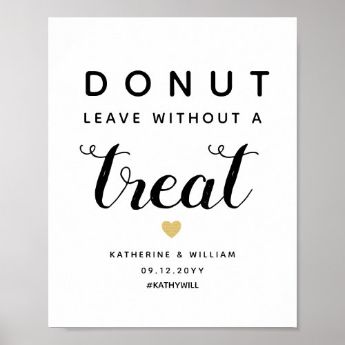 Donut Leave Without a Treat Wedding Snack Sign