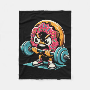 Donut Lifting Weights Funny Gym Workout Weightlift Fleece Blanket