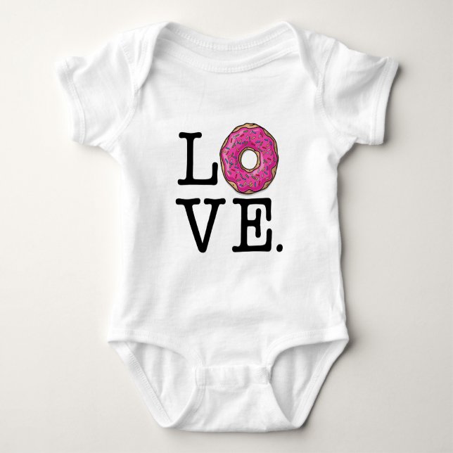Donut Love Funny Baby Bodysuit (Front)