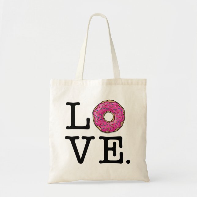 Donut Love Funny Tote Bag (Front)
