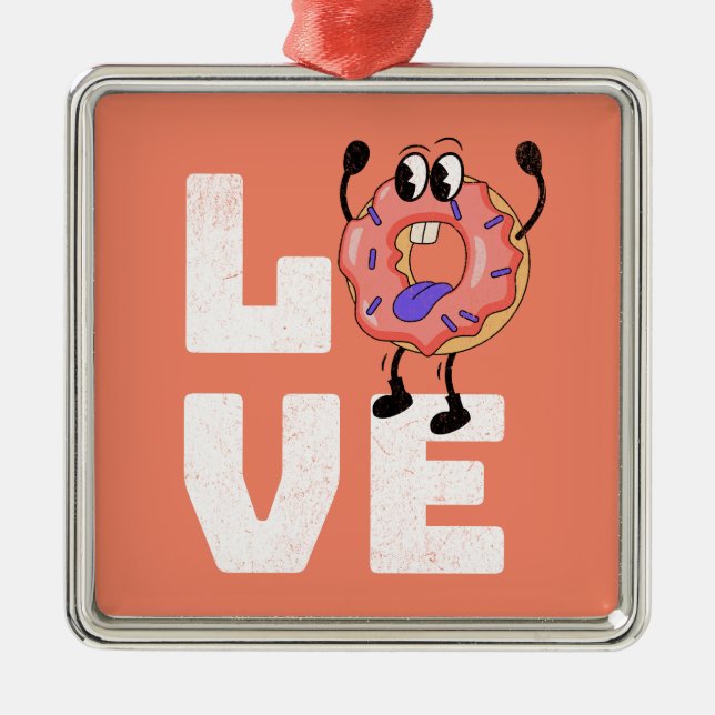 Donut love metal ornament (Front)