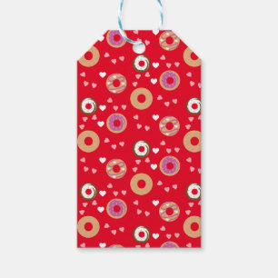 Donut Love Valentine's Day Hearts Pink Red Gift Tags