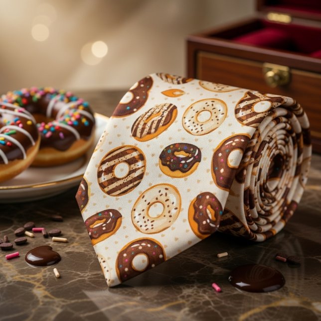 Donut Lover Pattern  Neck Tie (Creator Uploaded)