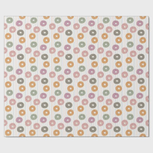 Donut Lover’s Pattern – Pastel Sprinkles & Stripes Wrapping Paper