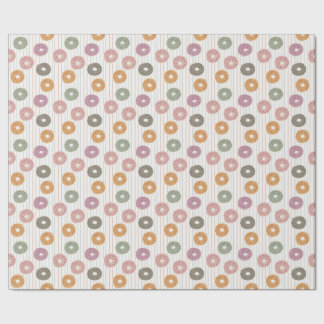 Donut Lover’s Pattern – Pastel Sprinkles & Stripes Wrapping Paper