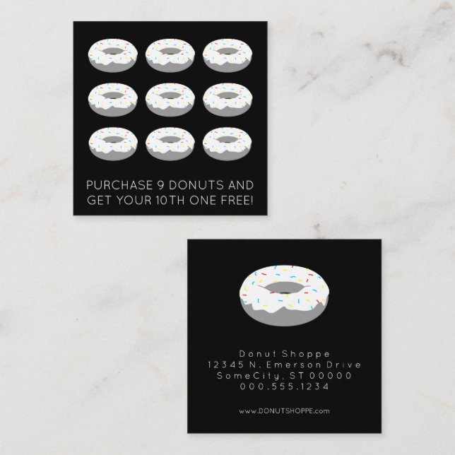 donut loyalty stamp card (Front/Back)