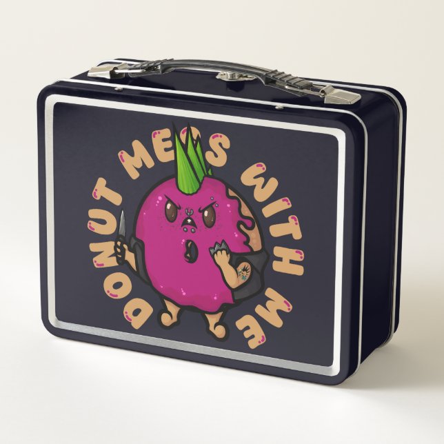 Donut Mess With Me Metal Lunch Box (Back)