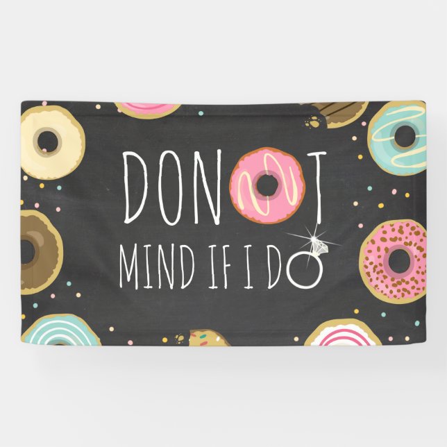 Donut Mind If I Do Bridal Shower Banner Sign (Horizontal)