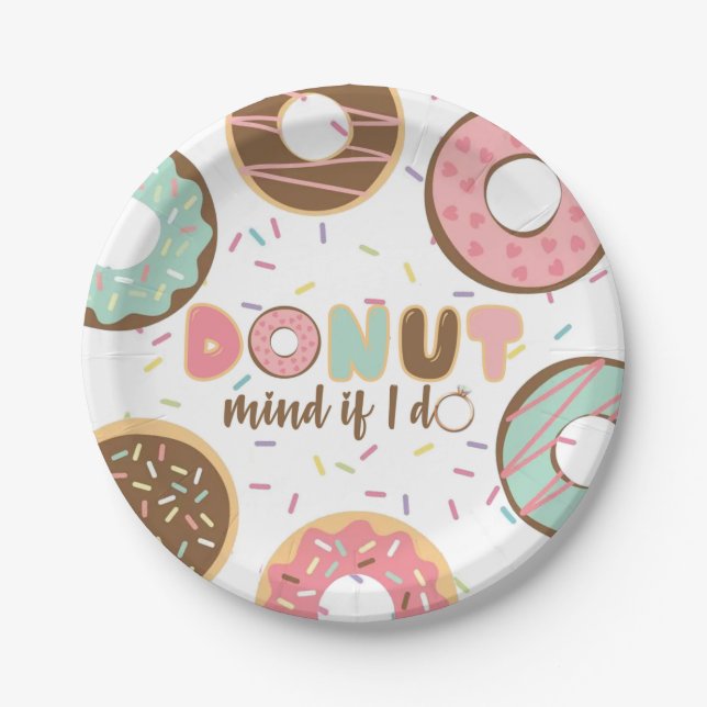 Donut Mind If I DO Bridal Shower Plate (Front)