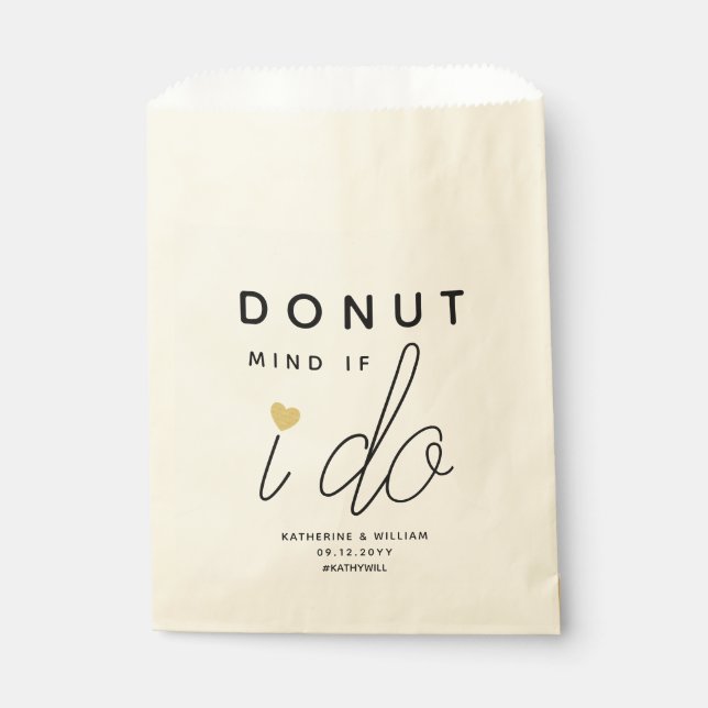Donut Mind If I Do Custom Wedding Snack Favor Bag (Front)