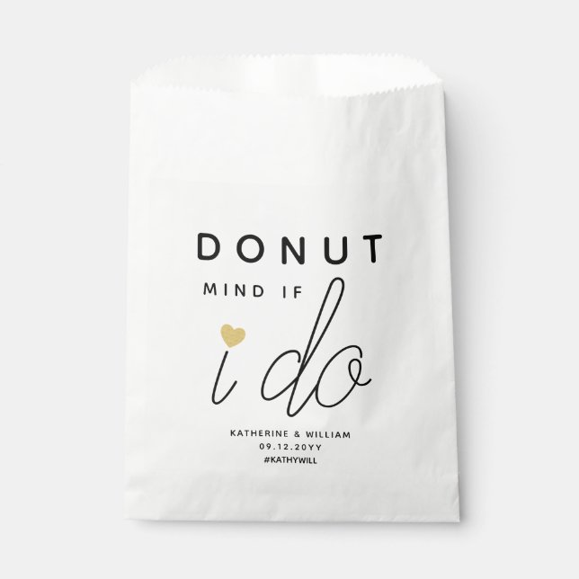 Donut Mind If I Do Custom Wedding Snack Favor Bag (Front)