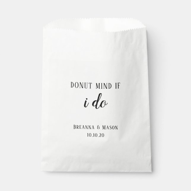 Donut Mind If I Do Dessert Wedding Bar Favor Bag (Front)